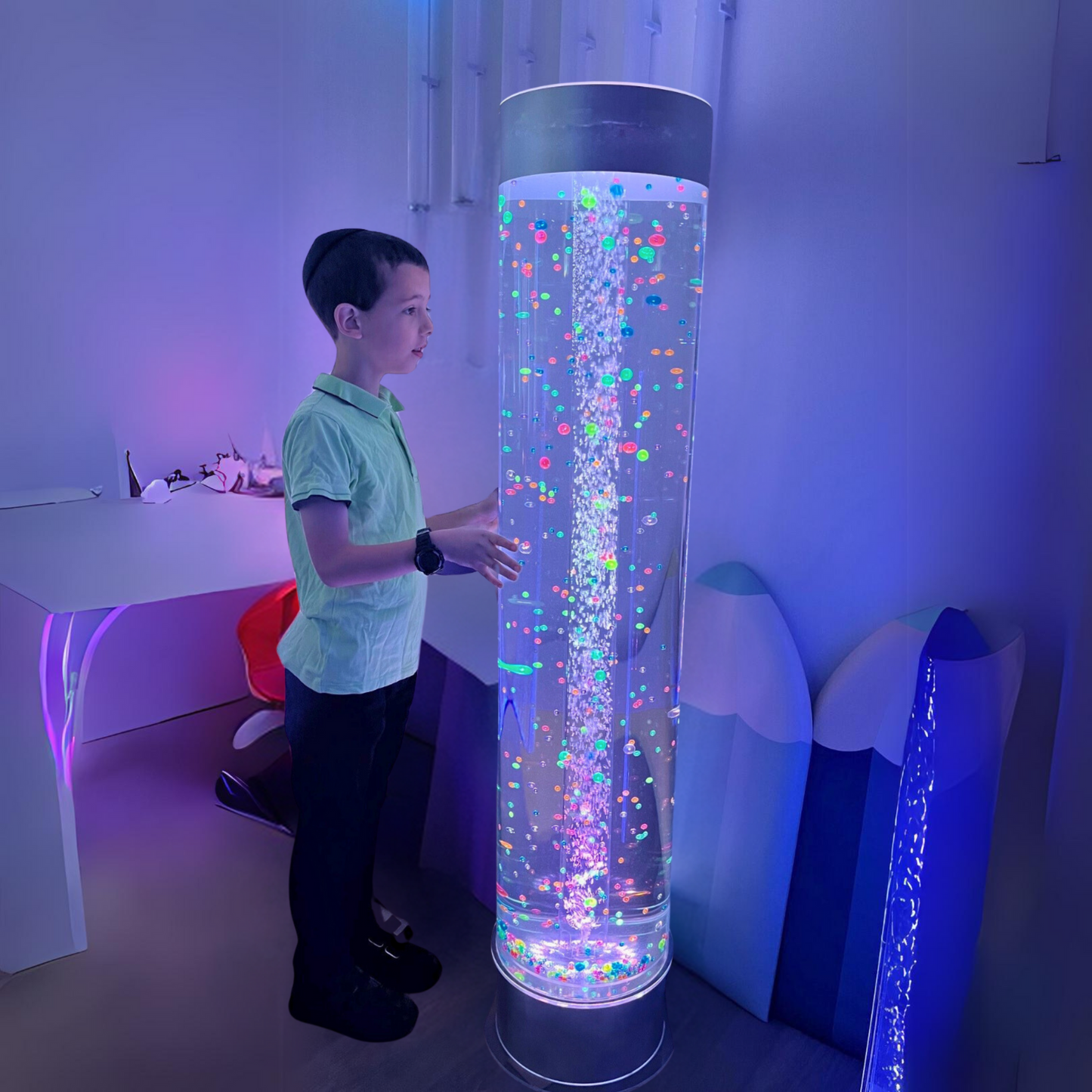 Extra-Wide Jumbo Bubble Tube with Floating Balls & Remote – 1.5m Sensory Light Toy