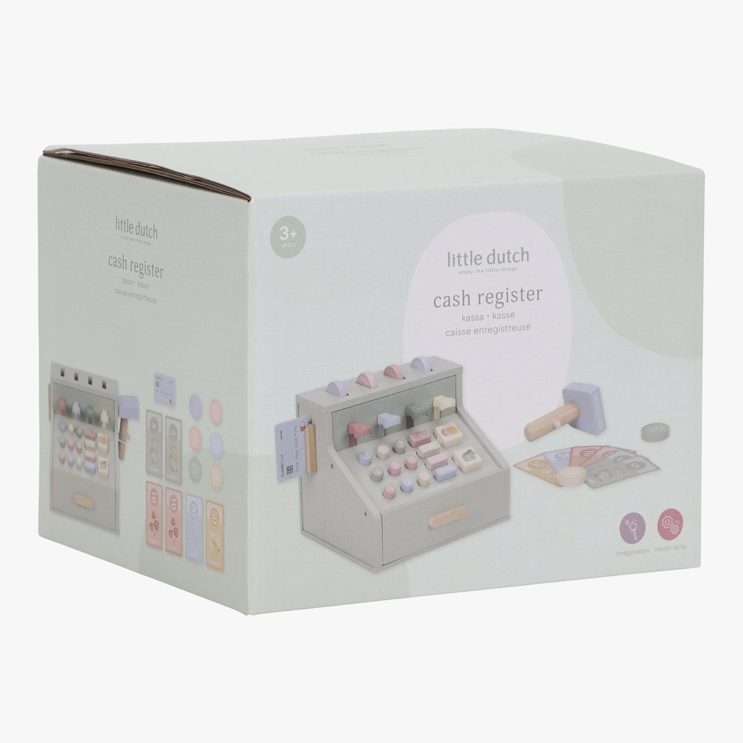 Kids Wooden Cash Register – Pretend Play Toy with Accessories