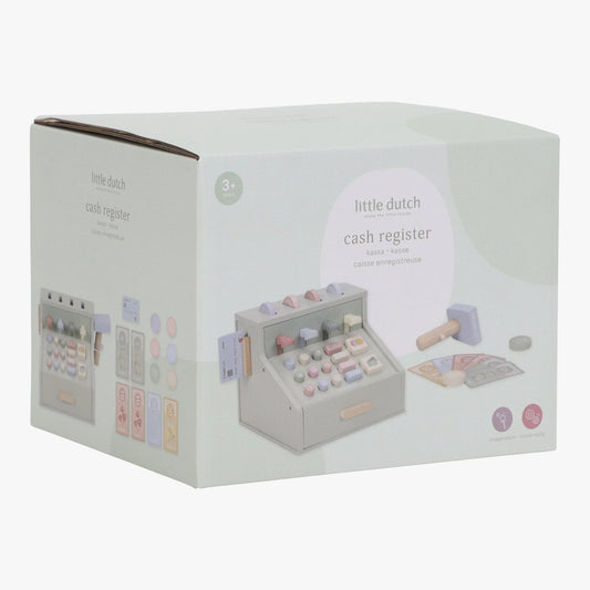 Kids Wooden Cash Register – Pretend Play Toy with Accessories