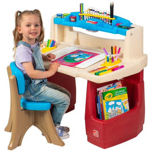 Kids Art Activity Desk Deluxe – Creative Drawing & Learning Table