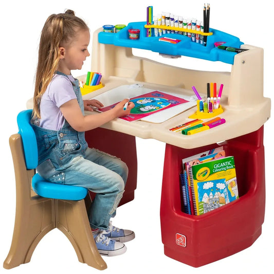Kids Art Activity Desk Deluxe – Creative Drawing & Learning Table