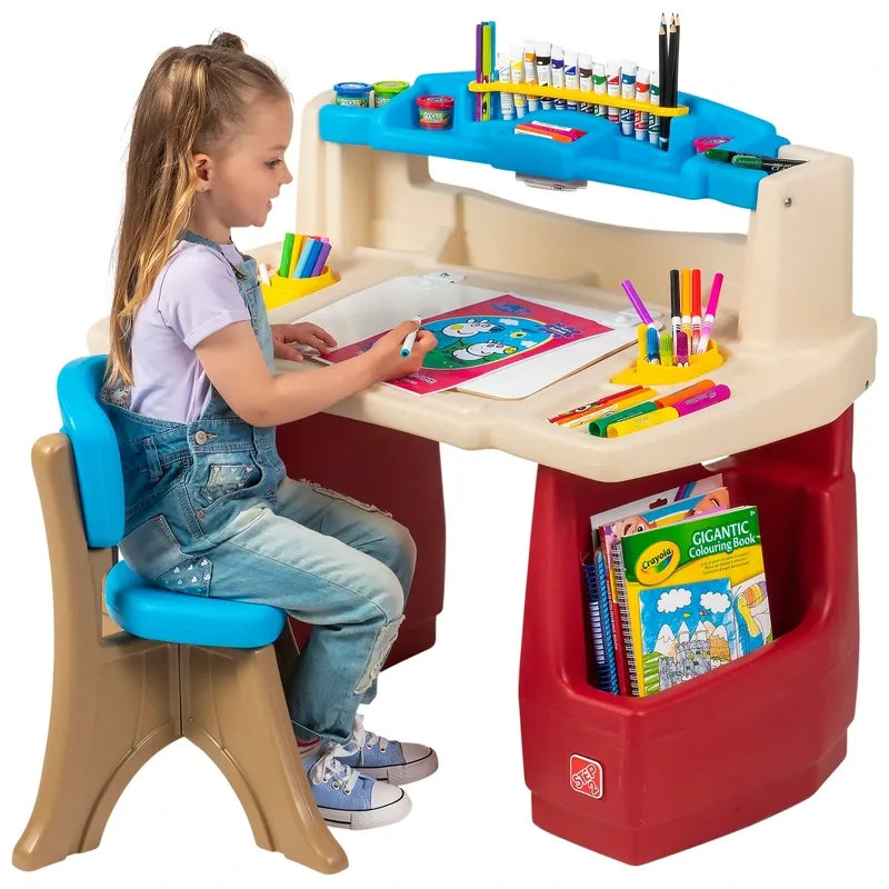 Kids Art Activity Desk Deluxe – Creative Drawing & Learning Table