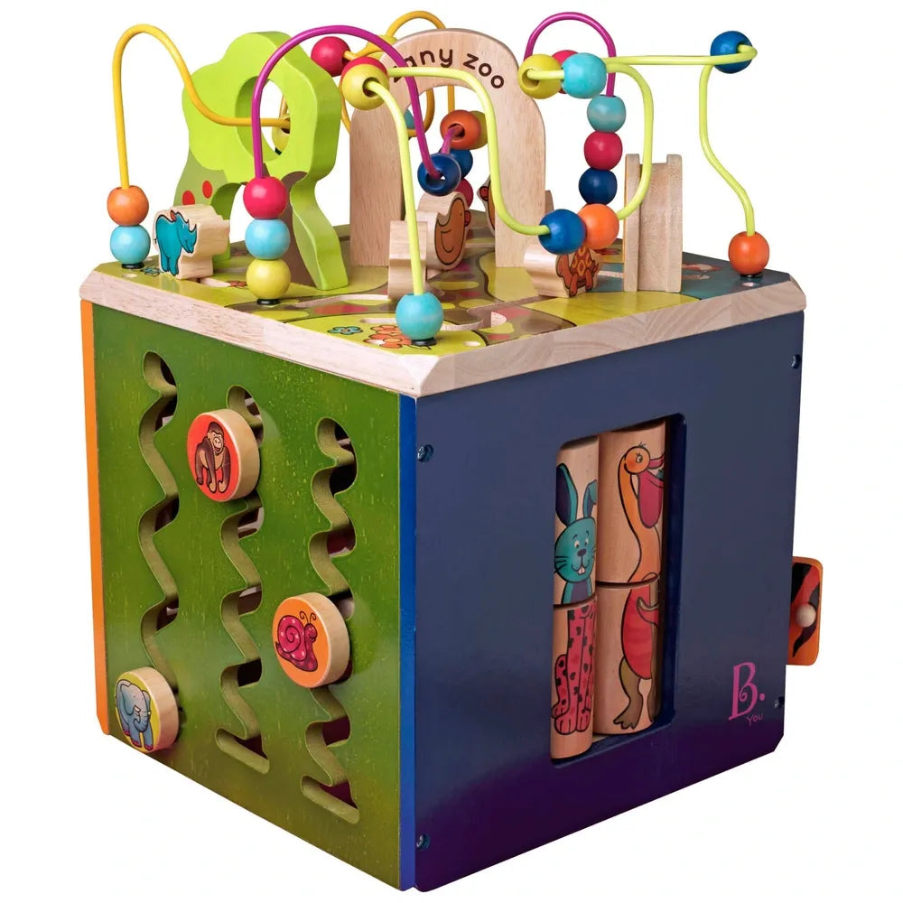 Wooden Activity Cube for Toddlers – Multi-Side Learning Toy