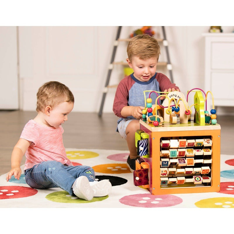 Wooden Activity Cube for Toddlers – Multi-Side Learning Toy